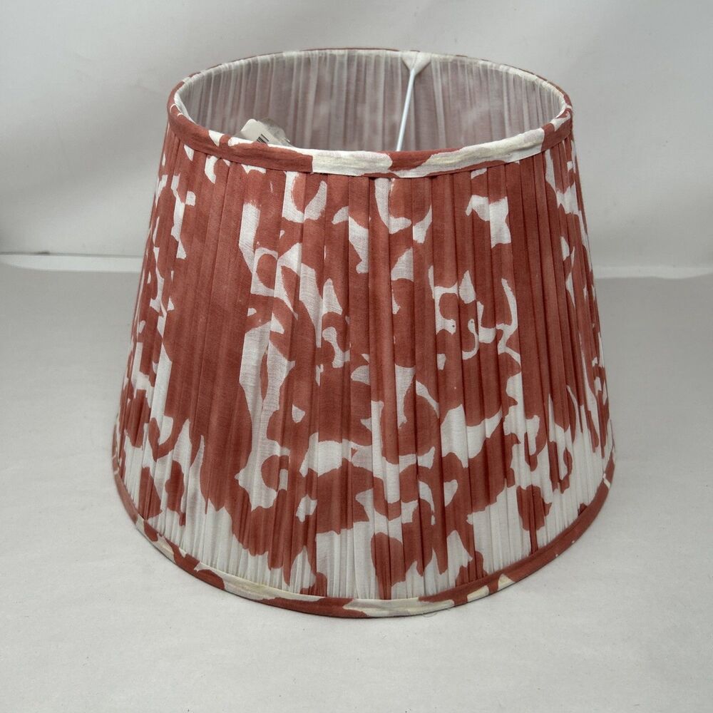 OKA Montjoi Pleated Cotton Lampshade Red 9" T